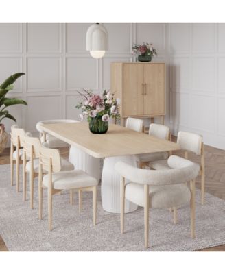 Furniture - Lunare 9-Pc. Dining Set (Rectangular Table, 6 Curved Chairs & 2 Rolled Back Chairs)