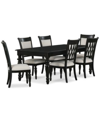 Macy's - Daria 7 Pc. Dining Set (Rectangular Table & 6 Upholstered Side Chairs)
