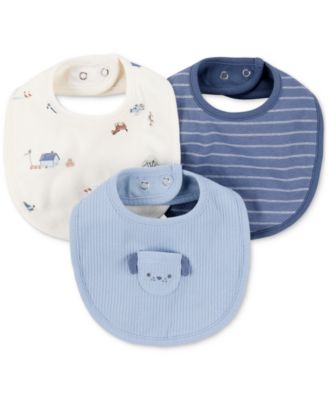 Carter's - Baby Boys Dog Bibs, 3 Pack