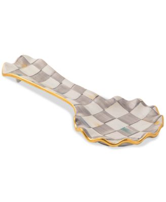 MacKenzie-Childs - Sterling Check Ceramic Spoon Rest