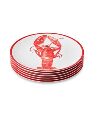 Beach House Lobster Melamine Dinner Plates, Set of 6 image