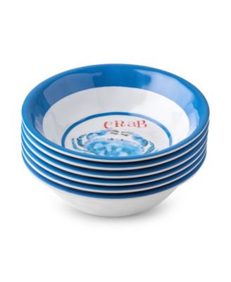 Beach House Crab Melamine All-Purpose Bowls, Set of 6 image