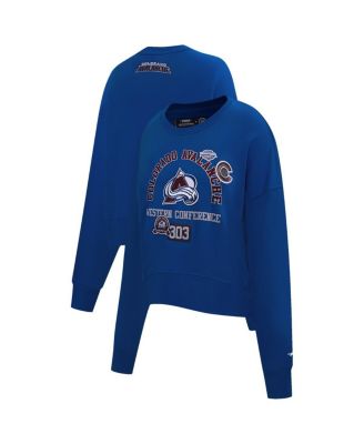 Pro Standard - Women's  Blue Colorado Avalanche Area Code Cropped Pullover Sweatshirt