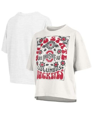Pressbox - Women's White Ohio State Buckeyes Harmony Oversized T-Shirt