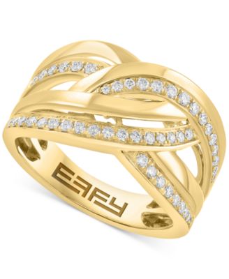 EFFY Collection - Diamond Crossover Openwork Statement Ring (1/3 ct. t.w.) in 14k Gold
