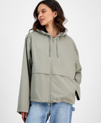 Rains - Women's Zip-Front Hooded Drawstring Jacket