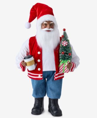 Whimsy African American Varsity Jacket Santa With Coffee, Macy's Exclusive  image