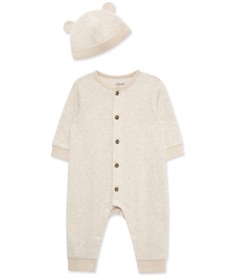 Little Me - Baby Button-Down Coverall & Hat, 2 Piece Set