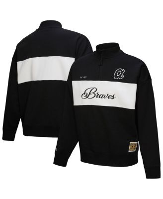 Mitchell & Ness - Women's Black Atlanta Braves Quarter-Zip Pullover Top
