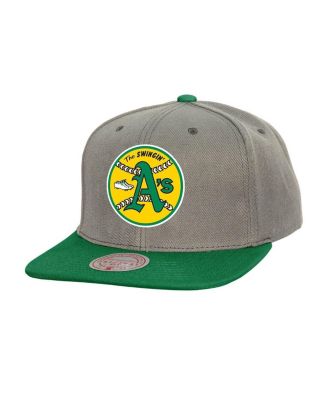 Mitchell & Ness - Men's Gray Athletics Cooperstown Collection Basic Flip Snapback Hat