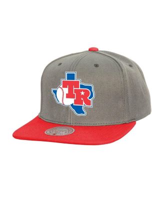 Mitchell & Ness - Men's Gray Texas Rangers Cooperstown Collection Basic Flip Snapback Hat