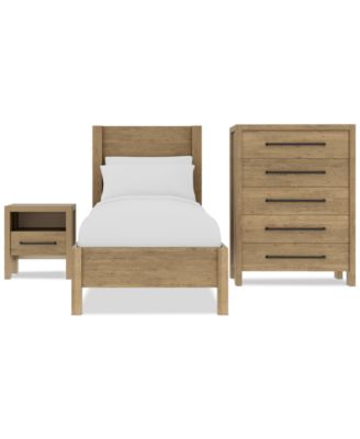 Furniture - Davie 3-Pc. Twin Set (Panel Bed, Chest & 1-Drawer Nightstand)