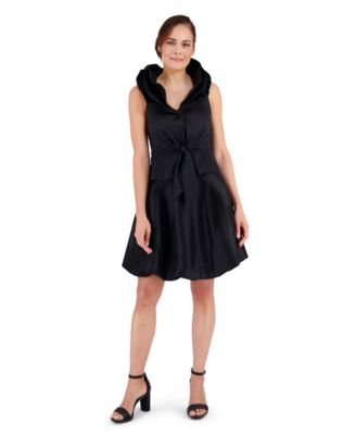 Muse - Women's Layered-Collar Bubble-Hem Skirt