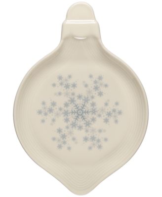 Linen Snowflakes Ornament-Shaped Plate, Exclusively at Macy's image