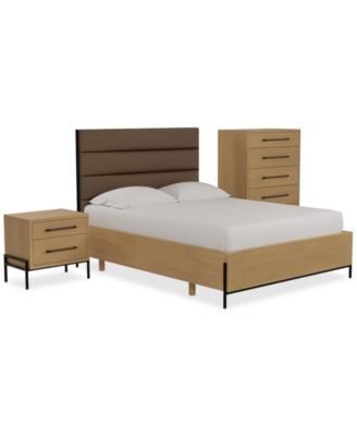 Linstead 3-Pc. Queen Upholstered Set (Bed, Chest & Nightstand), Created for Macy's image