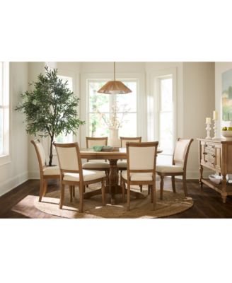 Willowmere 7-Pc. Dining Set (Round Table & 6 Upholstered Chairs) Created for Macy's. image