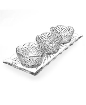 Dublin Crystal 4-Piece Scalloped Appetizer Server Set image