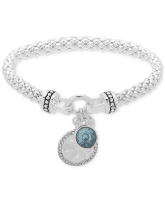 Nine West - Stone & Pav&eacute; Sand Dollar Stretch Bracelet