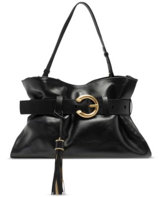 Arezzo - Large Leather Buckle Ornament Clutch