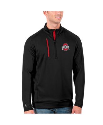 Antigua - Men's Black/Scarlet Ohio State Buckeyes Generation Half-Zip Pullover Jacket