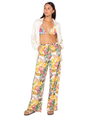 Roxy - Juniors' So Precious Floral Drawstring-Waist Pants