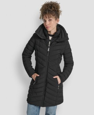 DKNY - Women's Bibbed Packable Puffer Coat
