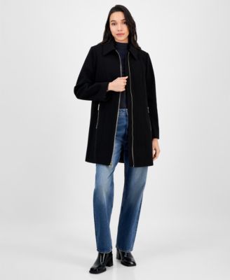 Michael Kors - Women's Collared Zip-Front Coat