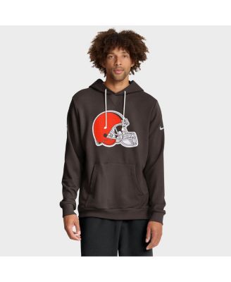 Nike - Men's Brown Cleveland Browns Sideline Initial Home Performance Pullover Hoodie