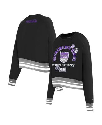 Pro Standard - Women's Black Sacramento Kings Area Code Cropped Pullover Sweatshirt