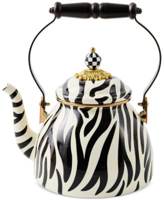 MacKenzie-Childs - Zebra Enameled 2-Quart Tea Kettle