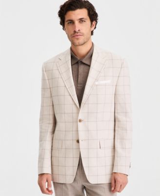 Michael Kors - Men's Classic-Fit Tan Patterned Blazer