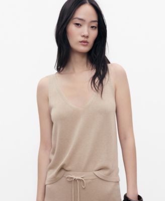 MANGO - Women's V-Neck Knit Top