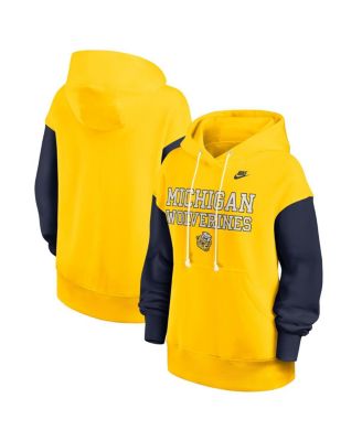 Nike - Women's Maize/Navy Michigan Wolverines Oversized Legacy Phoenix Pullover Hoodie