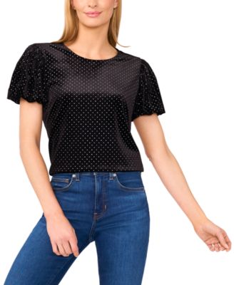 CeCe - Women's Bubble Sleeve Knit Top