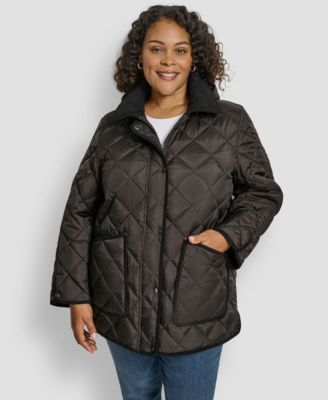 DKNY - Plus Size Hooded Quilted Coat