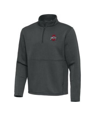 Antigua - Men's Gray Ohio State Buckeyes Twist Quarter-Zip Pullover Jacket