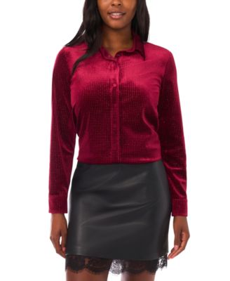 Vince Camuto - Women's Sequin Button Front Shirt