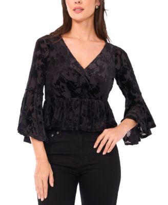 Sam & Jess - Petite Bell Sleeve Peplum Top