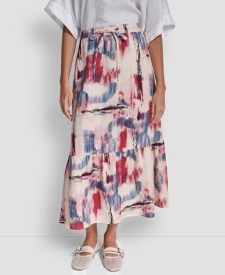 DKNY - Women's Printed A-Line Pull-On Skirt