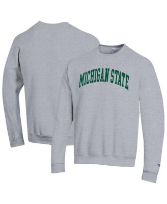 Champion - Men's Heather Gray Michigan State Spartans Basic Arch Fleece Pullover Sweatshirt