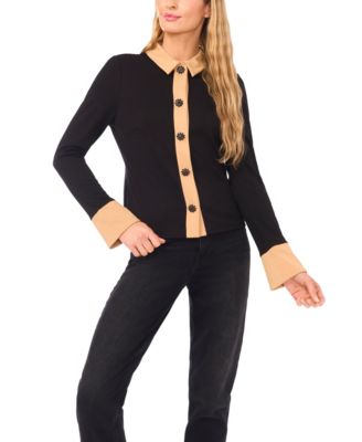 CeCe - Women's Button Down Collared Top