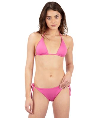 Juniors' Solid Reversible Triangle Bikini Top image