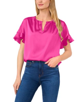 CeCe - Women's Short-Sleeve Flutter Blouse