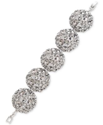 Givenchy - Glass Stone Silver-Tone Drama Cluster Flex Bracelet