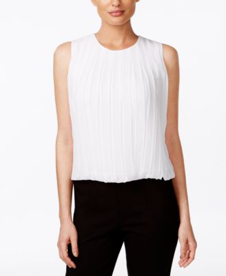 Calvin Klein - Sleeveless Pleated Blouse