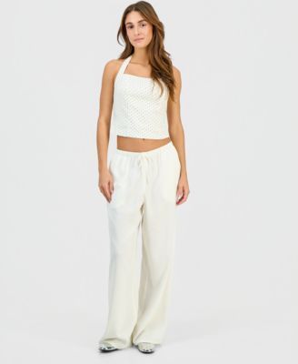 Hippie Rose - Juniors' Wide-Leg Drawstring Pants