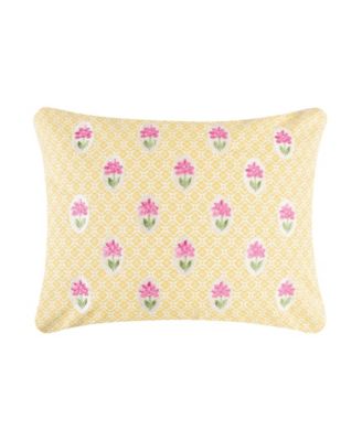 Blooming Hillside Embroidered Decorative Pillow, 14" x 18" image