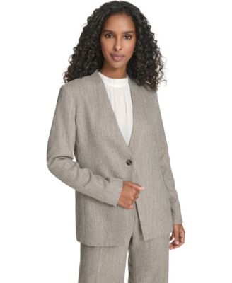 Calvin Klein - Petite Novelty One Button Jacket