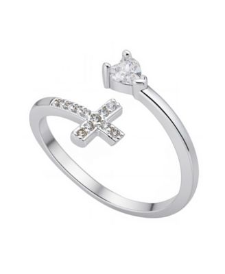 Unwritten - Cubic Zirconia Cross Bypass Ring