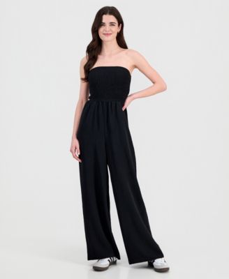 Sincerely Jules - Juniors' Smocked Strapless Jumpsuit